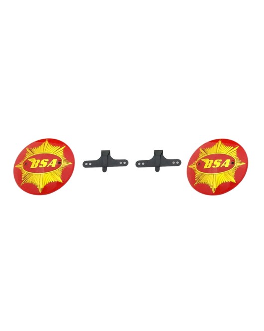 BSA Goldstar Shooting Star Round 4" Badges Red-Golden With Fixing Clamp