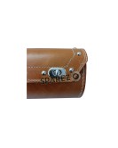 Universal Fit Indian Motorbike Front Side Tan Color Genuine Leather Tool Bag 