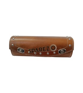 Universal Fit Indian Motorbike Front Side Brown Tan Genuine Leather Tool Bag