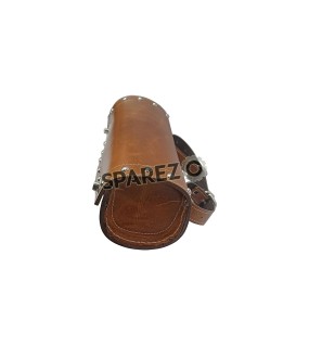 Universal Fit Indian Motorbike Front Side Brown Tan Genuine Leather Tool Bag