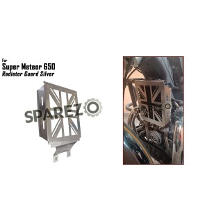 Royal Enfield Super Meteor 650 Flag Design Oil Cooler Radiator Guard Silver
