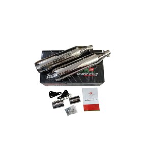 Royal Enfield Super Meteor 650 Red Rooster SS Exhaust Silencer Polished 