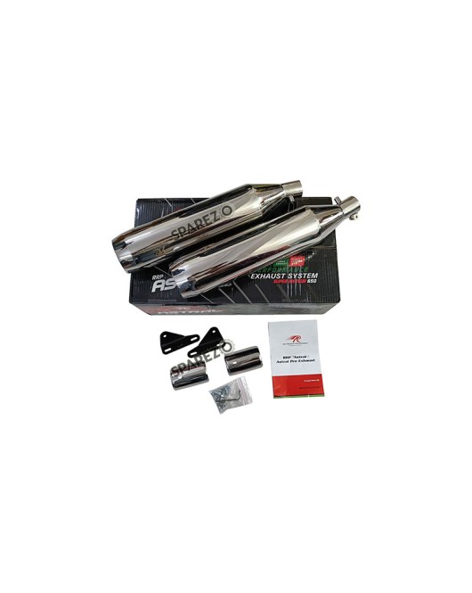 Royal Enfield Super Meteor 650 Red Rooster SS Exhaust Silencer Polished 