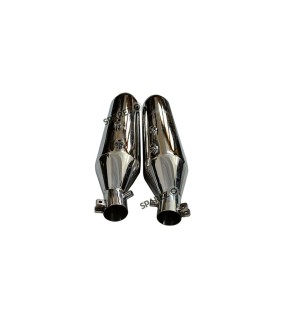 Royal Enfield Super Meteor 650 Red Rooster SS Exhaust Silencer Polished 