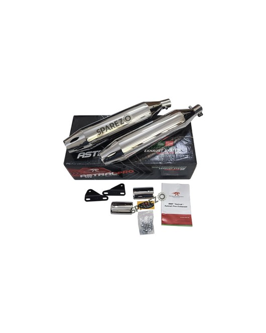 Royal Enfield Super Meteor 650 Red Rooster Astral Exhaust Silencer Polished