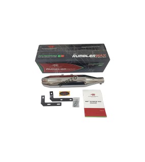 Royal Enfield Meteor 350-Hunter-Classic Reborn 350 Red Rooster Silencer Polished