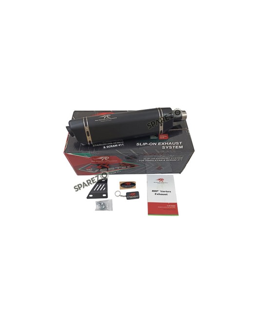 Royal Enfield Himalayan and Scram 411 Red Rooster S S Exhaust Silencer Black 