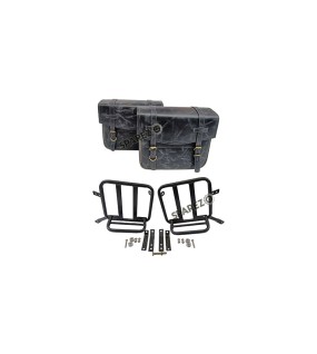 Royal Enfield Super Meteor 650 LH-RH Pannier Bags Pair With Mounting Pair Black
