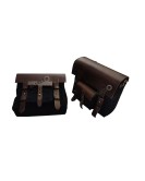 Royal Enfield Super Meteor 650 Black Canvas Leather Pannier Bags and Mounting