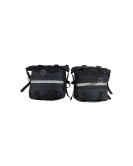 Royal Enfield Super Meteor 650 Black Canvas Pannier Bags With Mounting
