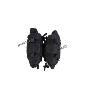 Royal Enfield Super Meteor 650 Black Canvas Pannier Bags With Mounting