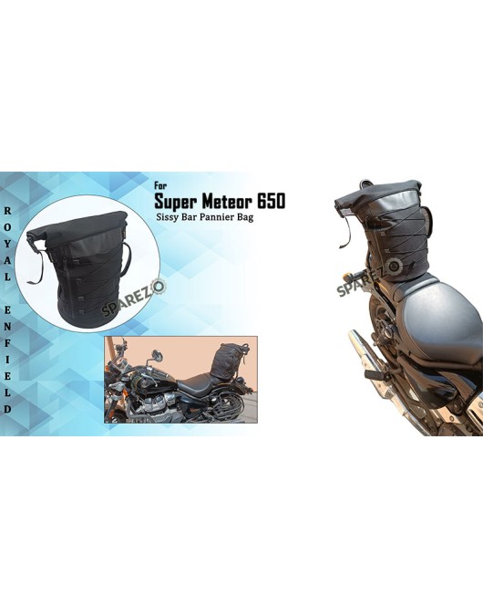 Royal Enfield Super Meteor 650 Sissy Bar Pannier Bag Black