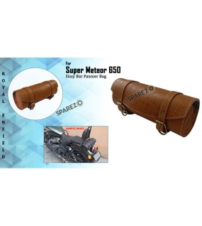 Royal Enfield Super Meteor 650 Engraved Leather Tools and Accessories Bag Brown