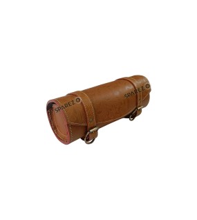 Royal Enfield Super Meteor 650 Engraved Leather Tools and Accessories Bag Brown