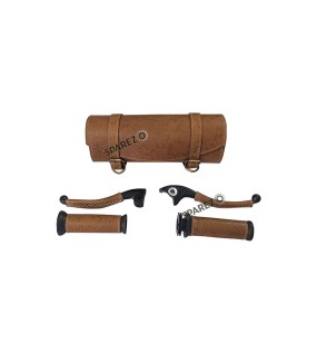 Royal Enfield Meteor and Classic Reborn 350 Big Size Tool Bag lever with Grip Brown