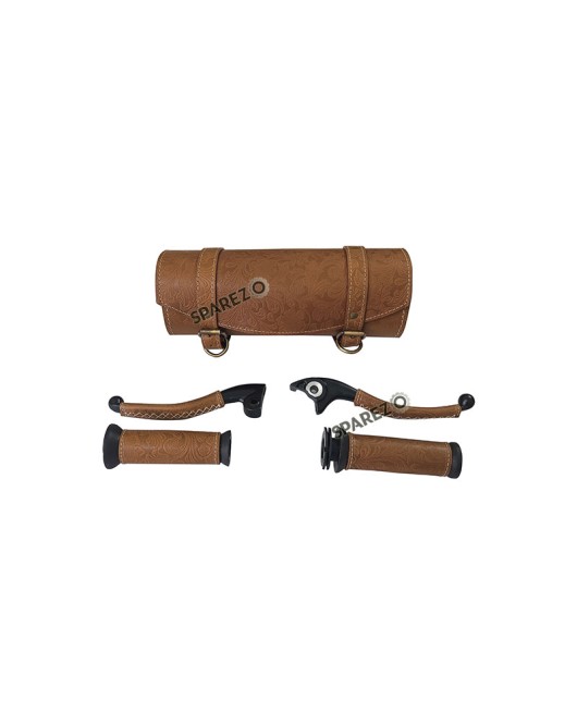 Royal Enfield Meteor and Classic Reborn 350 Big Size Tool Bag lever with Grip Brown