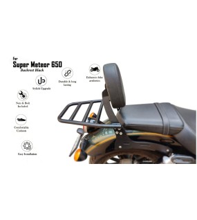 Royal Enfield Super Meteor 650 Rear Luggage Rack and Backrest Black
