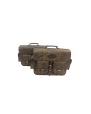 For Royal Enfield Super Meteor 650 Rusty Brown Pannier Bags Pair With Mountings