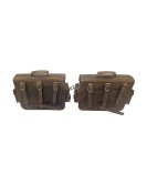 For Royal Enfield Super Meteor 650 Rusty Brown Pannier Bags Pair With Mountings