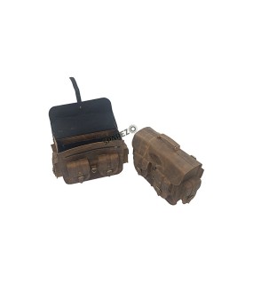 For Royal Enfield Super Meteor 650 Rusty Brown Pannier Bags Pair With Mountings