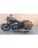For Royal Enfield Super Meteor 650 Rusty Brown Pannier Bags Pair With Mountings