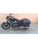 For Royal Enfield Super Meteor 650 Black Pannier Bags Pair With Mountings