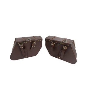 For Royal Enfield Super Meteor 650 Brown Bags With Saddle Stay Mounting