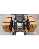 For Royal Enfield Super Meteor 650 Canvas Pannier bags with Mounting Pair