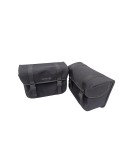 For Royal Enfield Super Meteor 650 Black Canvas Pannier bags with Mounting