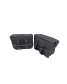 For Royal Enfield Super Meteor 650 Black Canvas Pannier bags with Mounting