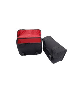 For Royal Enfield Super Meteor 650 Black Canvas Pannier bags with Mounting