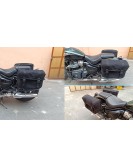 For Royal Enfield Super Meteor 650 Black Canvas Pannier bags with Mounting