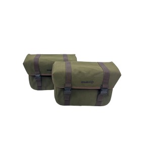 For Royal Enfield Super Meteor 650 Olive Canvas Pannier bags with Mounting