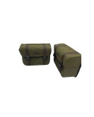 For Royal Enfield Super Meteor 650 Olive Canvas Pannier bags with Mounting