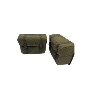For Royal Enfield Super Meteor 650 Olive Canvas Pannier bags with Mounting