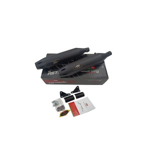 Royal Enfield Super Meteor 650 Red Rooster Astral Pro Exhaust Silencer Black