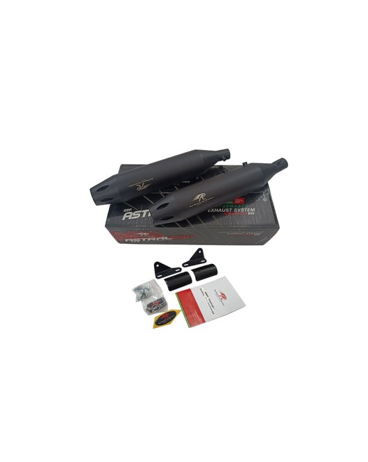 Royal Enfield Super Meteor 650 Red Rooster Astral Pro Exhaust Silencer Black