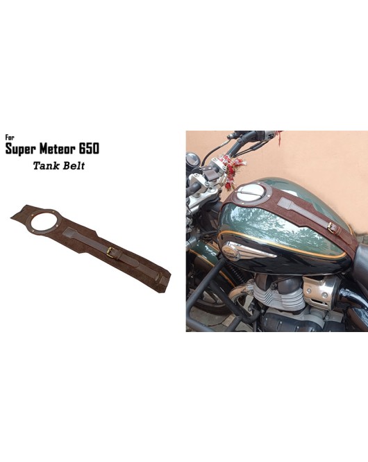 For Royal Enfield Super Meteor 650 Fuel Gas Tank Belt Brown