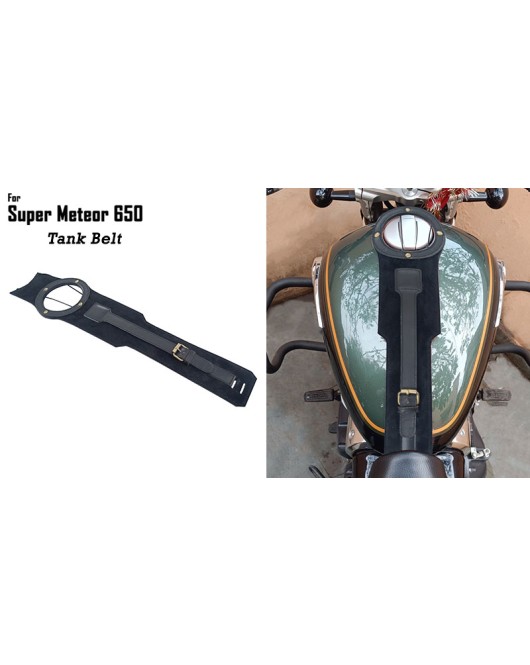 For Royal Enfield Super Meteor 650 Fuel Gas Tank Belt Black