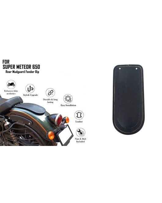 For Royal Enfield Super Meteor 650 Black Rear Mudguard Fender Bip