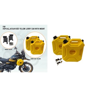 For Royal Enfield New Himalayan 450 RH-LH Yellow Jerry Can Pair with Mount