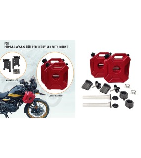 For Royal Enfield New Himalayan 450 RH-LH Red Jerry Can Pair with Mount