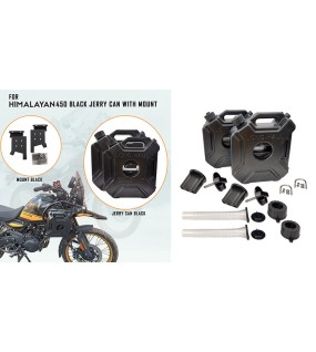 For Royal Enfield New Himalayan 450 RH-LH Black Jerry Can Pair with Mount