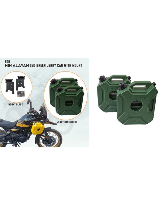 For Royal Enfield New Himalayan 450 RH-LH Green Jerry Can Pair with Mount