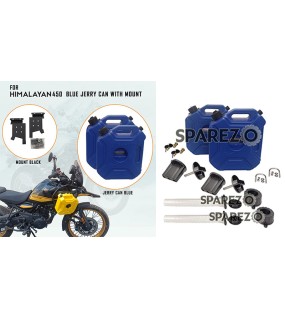 For Royal Enfield New Himalayan 450 RH-LH Blue Jerry Can Pair with Mount