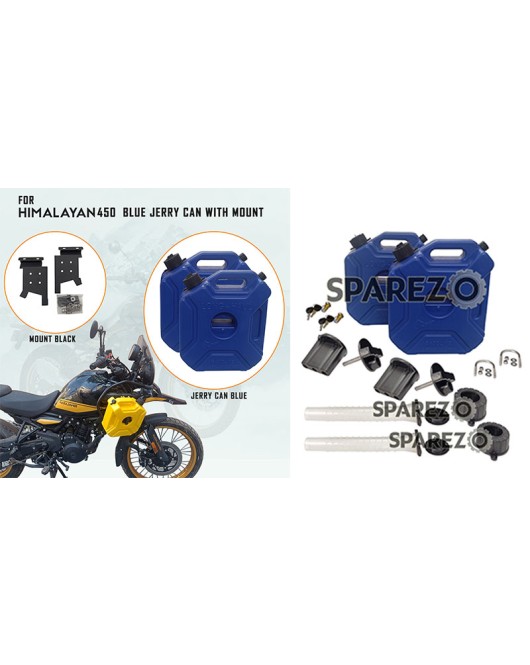 For Royal Enfield New Himalayan 450 RH-LH Blue Jerry Can Pair with Mount