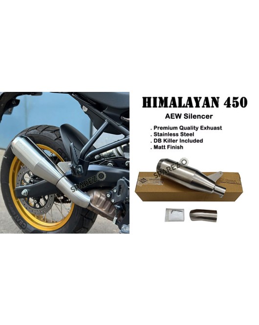 Fit For Royal Enfield New Himalayan 450 AEW SS Matt Finish Exhaust Silencer
