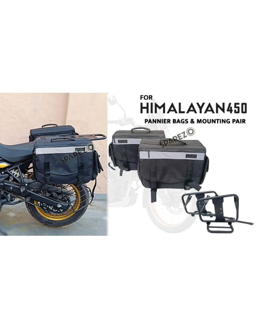 Fit For Royal Enfield New Himalayan 450 Canvas Pannier Black Bags with Mounting