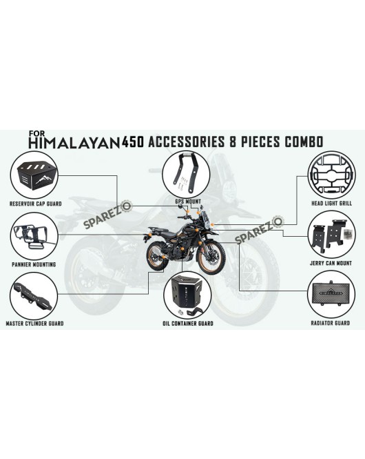 Fit For Royal Enfield New Himalayan 450 8 Pcs Accessories Combo Pack