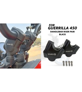 For Royal Enfield Guerrilla 450 45MM Aluminium Handlebar Risers Pair Black    